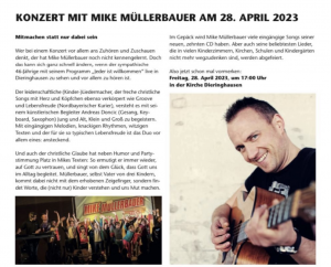 Konzert Mike Müllerbauer - für Familien mit Kindern_ Liedermacher mit frechen christlichen Songs _ MITMACHEN statt nur dabei sein